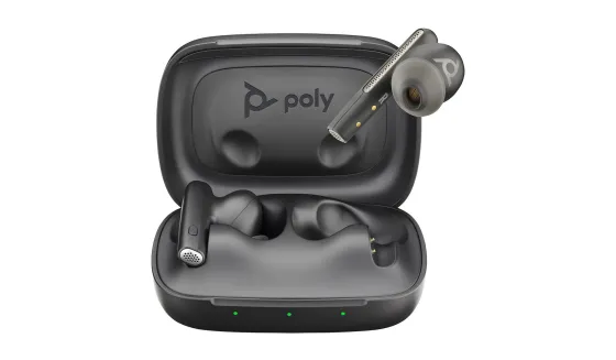 Poly Voyager Free 60 - Écouteurs USB-C certifié pour Microsoft Teams avec étui de chargement, noir