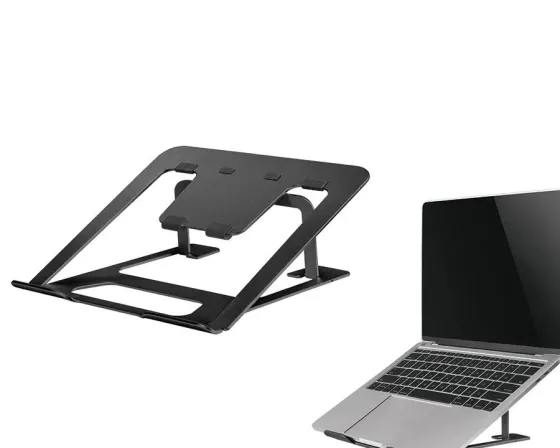 Rehausseur de bureau Neomounts NSLS085BLACK pour ordinateur portable - 10"-17", noir (pliable)
