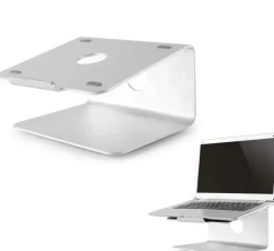 Rehausseur de bureau Neomounts NSLS050 pour ordinateur portable - 10"-17", argenté (pivotant)