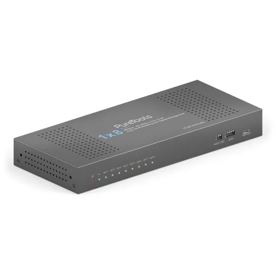 Répartiteur Purelink PureTools HDMI2.1 1x8 - 48Gbps - 8K (60Hz 4:2:0) 12 bit, désincrustation audio et gestion du signal