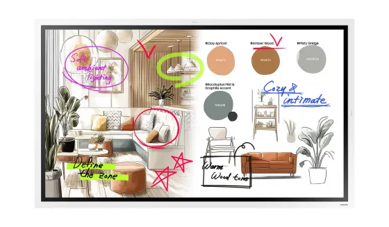 Samsung Flip WM85FX Écran tactile interactif 4K de 85 pouces pour une collaboration efficace