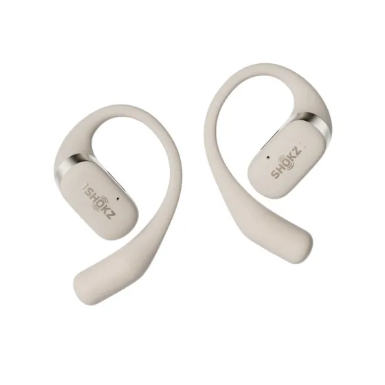 SHOKZ OpenFit Écouteurs Bluetooth à oreille ouverte avec 28 heures d'autonomie | Couleur : Beige