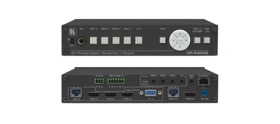 Sélecteur/Scaler de présentation compact Kramer VP-440H2 5 entrées 4K60 4:4:4 avec sorties HDBaseT & HDMI