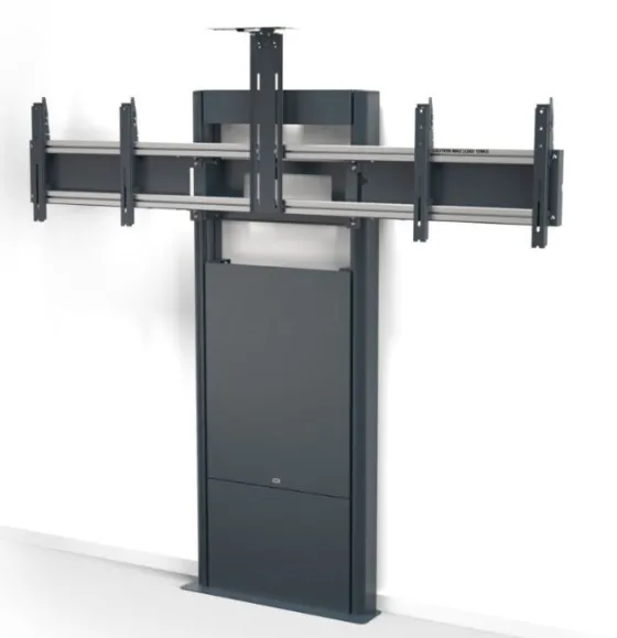SMS New Presence Wall/Floor VC - Support mural fixe au sol avec support pour caméra - max 2x75" | max.VESA 1000x600 | charge admissible 120kg | gris foncé