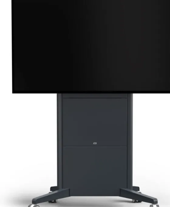 SMS Presence Mobile - Chariot à hauteur réglable par moteur - Mise à jour 2021 - jusqu'à 84" | max. VESA 1000x600 | Charge max. 150kg | gris foncé