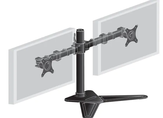 Support de bureau iiyama DS1002D-B1 sur pied, pour 2 écrans