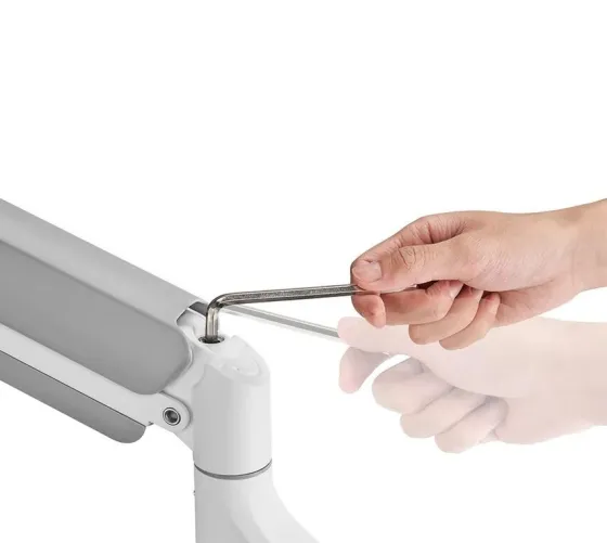 Support de bureau Neomounts DS70PLUS-450WH1 pour écran incurvé 17"-49" - blanc (inclinable, rotatif et pivotant)