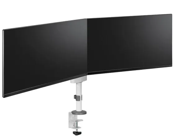Support de bureau Neomounts DS60-425WH2 pour 2 écrans 27" - blanc (inclinable, rotatif et pivotant)