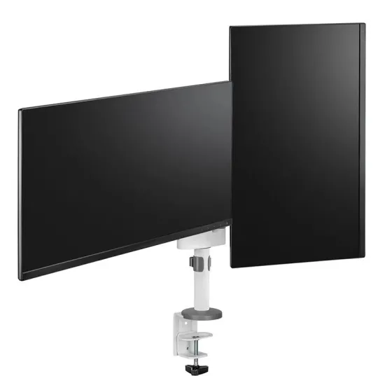 Support de bureau Neomounts DS60-425WH2 pour 2 écrans 27" - blanc (inclinable, rotatif et pivotant)