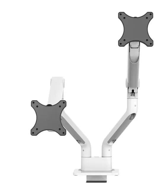Support de bureau Neomounts DS70S-950WH2 pour deux écrans de 17"-35" - blanc (inclinable, rotatif et pivotant)