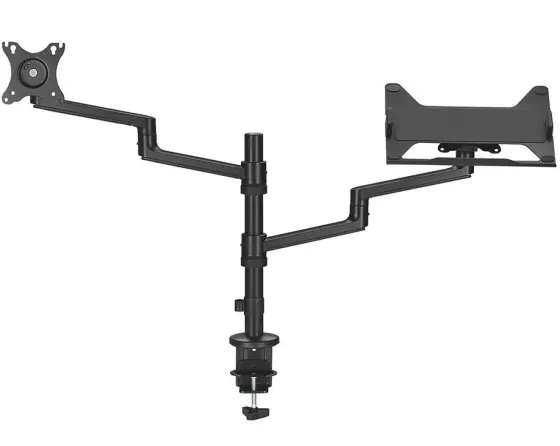 Support de bureau Neomounts DS20-425BL2 entièrement mobile - pour écrans 17-27" & ordinateurs portables 11,6-17,3" (inclinable, rotatif et pivotant), noir