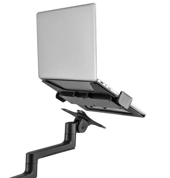 Support de bureau Neomounts DS20-425BL2 entièrement mobile - pour écrans 17-27" & ordinateurs portables 11,6-17,3" (inclinable, rotatif et pivotant), noir