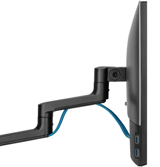 Support de bureau Neomounts DS20-425BL2 entièrement mobile - pour écrans 17-27" & ordinateurs portables 11,6-17,3" (inclinable, rotatif et pivotant), noir
