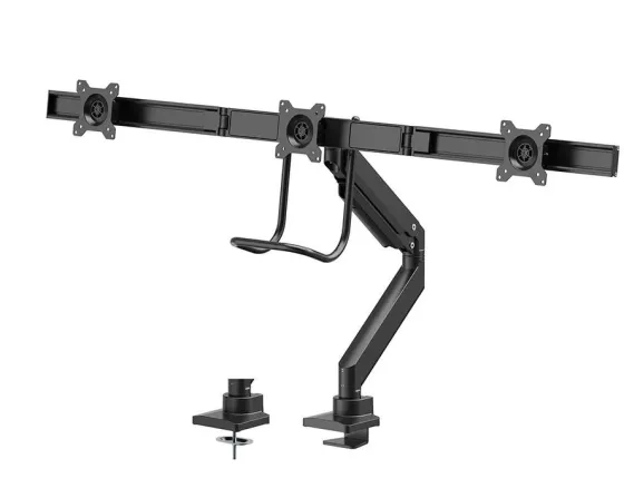 Support de bureau Neomounts NM-D775DX3BLACK pour trois écrans plats jusqu'à 27" | 6 kg (par écran)