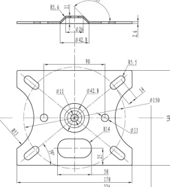 Support de plafond universel Vision TM-1200