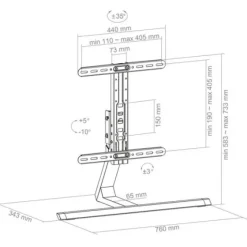 Support de table fixe Hagor HA Tablestand réglable en hauteur manuellement - 32-55