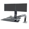 Support Ergotron WorkFit-A, double, avec surface de travail+
