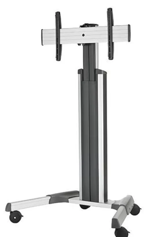 Support mobile Chief LPAUS Large Fusion réglable en hauteur manuellement - 40"-80", argent