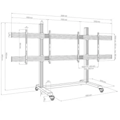 Support mobile Hagor CPS Mobile Stand Dual 3327 pour 2 écrans - 75