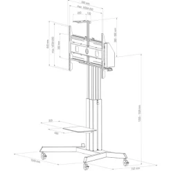 Support mobile Hagor HP Lift réglable en hauteur électriquement - 55-100