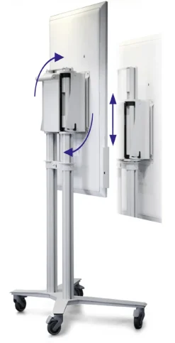 Support mobile PeTa Flip Lift réglable en hauteur manuellement, pour le Samsung Flip WM55H/R + WM65R, blanc