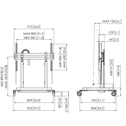 Support mobile Vogels RISE 5205 réglable en hauteur électriquement - jusqu'à 86
