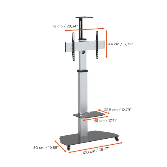 Support mobile/fixe celexon PRO Adjust-3270MP réglable en hauteur manuellement - 32’’-70’’ (inclinable de 15°)