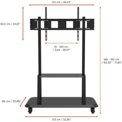 Support mobile/fixe celexon PRO Adjust-55120MP réglable en hauteur manuellement - 55’’-120’’