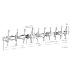 Support mural Hagor comPROnents® Menuboard pour 5 Displays - 46
