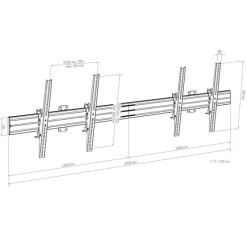 Support mural Hagor comPROnents® Menuboard pour 2 Displays - 55