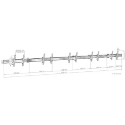 Support mural Hagor comPROnents® Menuboard pour 5 Displays - 46