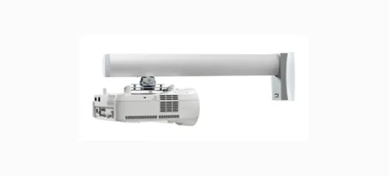 Support mural SMS Short Throw V avec colonne de 1200mm en aluminium, BLANC