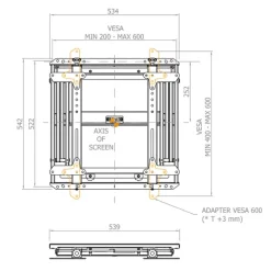 Support mural TV/Display super plat Hagor VWH-1-Slim pour mur vidéo- 42