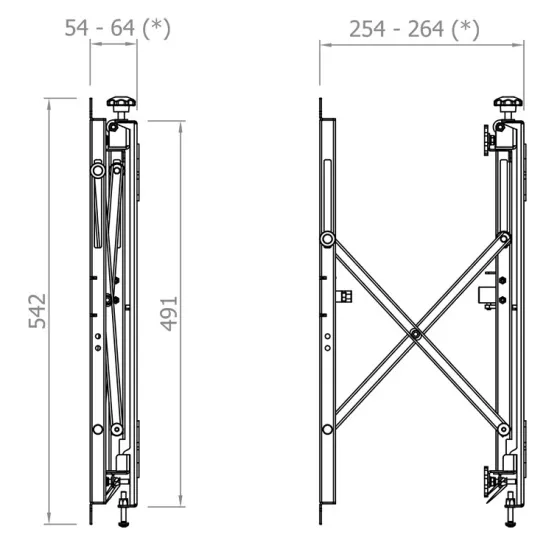 Support mural TV/Display super plat Hagor VWH-1-Slim pour mur vidéo- 42"-55", 400 x 400, 35kg