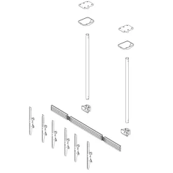 Support plafond Hagor comPROnents® Menuboard pour 3 Displays - 46