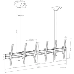 Support plafond Hagor comPROnents® Menuboard pour 3 Displays - 46