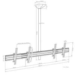 Support plafond Hagor comPROnents® Menuboard pour 2 Displays - 46