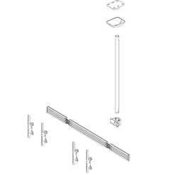 Support plafond Hagor comPROnents® Menuboard pour 2 Displays - 46