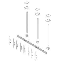 Support plafond Hagor comPROnents® Menuboard pour 4 Displays - 46