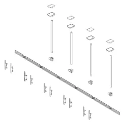 Support plafond Hagor comPROnents® Menuboard pour 5 Displays - 46