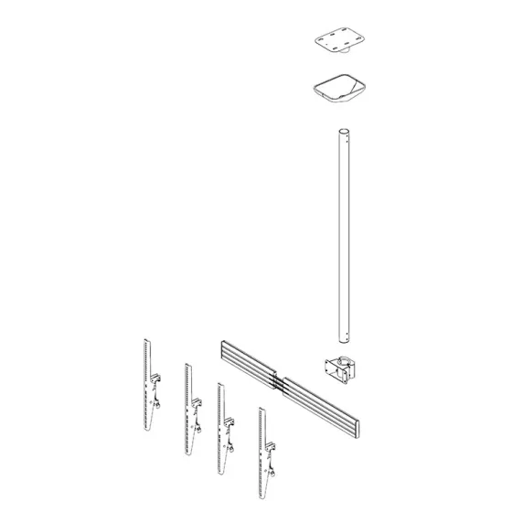 Support plafond Hagor comPROnents® Menuboard pour 2 Displays - 46"-65" (Portrait, inclinable)