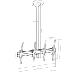 Support plafond Hagor comPROnents® Menuboard pour 2 Displays - 46