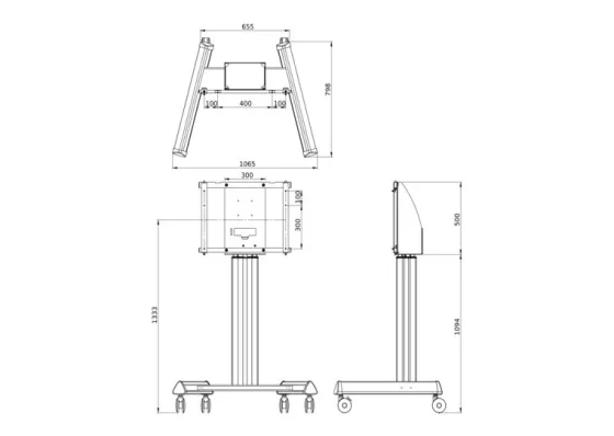 Support sur pied Réglable de 46 à 84 pouces