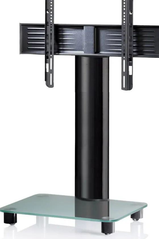 Support TV mobile VCM "Tosal" noir, verre dépoli