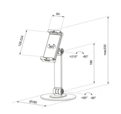 Support universel Neomounts DS15-540BL1 pour tablettes de 4,7