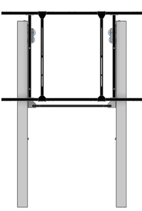 Système de pylône SMF Solutions PBW-DUL-D23-B86 pour écrans 86" sol/mur, réglable, 2300 mm