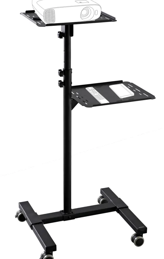 Table mobile de présentation celexon PT3020 pour vidéoprojecteur, à 2 plateaux - Noir