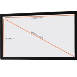 Toile pour écran de projection sur cadre celexon Mobile Expert 203 x 114 cm, projection de face