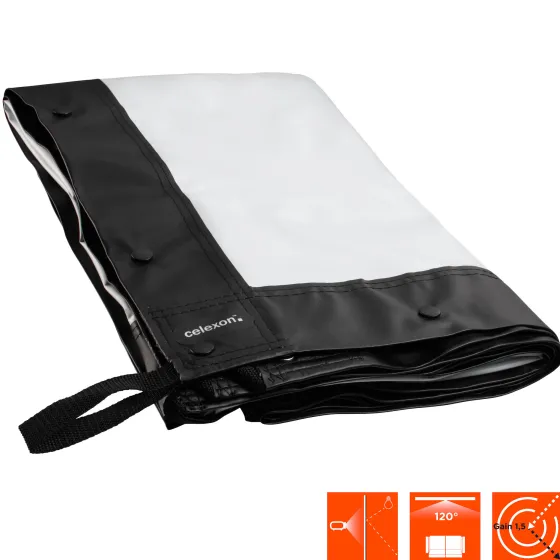 Toile pour écran de projection sur cadre celexon Mobile Expert 203 x 114 cm, projection de face