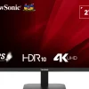 ViewSonic VA2708-4K-HD moniteur 4K UHD de 27 pouces avec HDR 10, double HDMI et DisplayPort